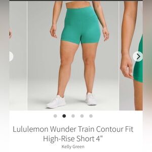 lululemon Wunder Train Contour Fit High-Rise Shorts  Kelly green